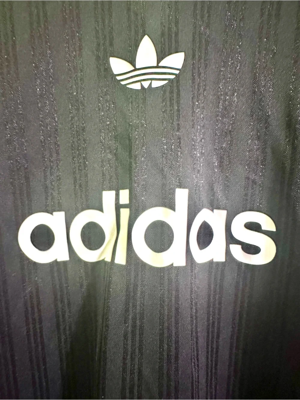 adidas Black and White Trefoil Stripe Short Sleeve Tee